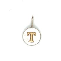 SS/14KY ROUND RAISED YELLOW GOLD T INITIAL