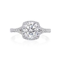 Platinum Dantela Round Bloom Engagement Ring