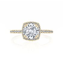 18KY Simply Tacori Cushion Bloom Engagement Ring