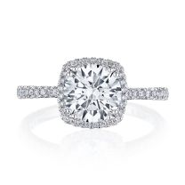 18KW Simply Tacori Round with Cushion Bloom Engagement Ring