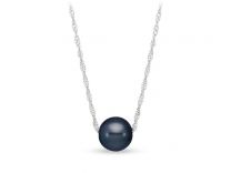 14KW 8-9MM BLACK TAHITIAN PEARL NECKLACE