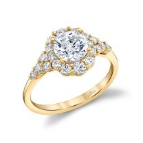 18KY "NEW CLASSIC" BRIDAL DIAMOND SEMI-MOUNT ENGAGEMENT RING