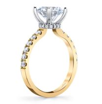 18KY/W "NEW CLASSIC" DIAMOND SEMI-MOUNT ENGAGEMENT RING