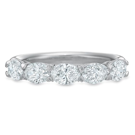 PLATINUM GRAND AIRE EAST WEST 5 OVAL DIAMOND BAND